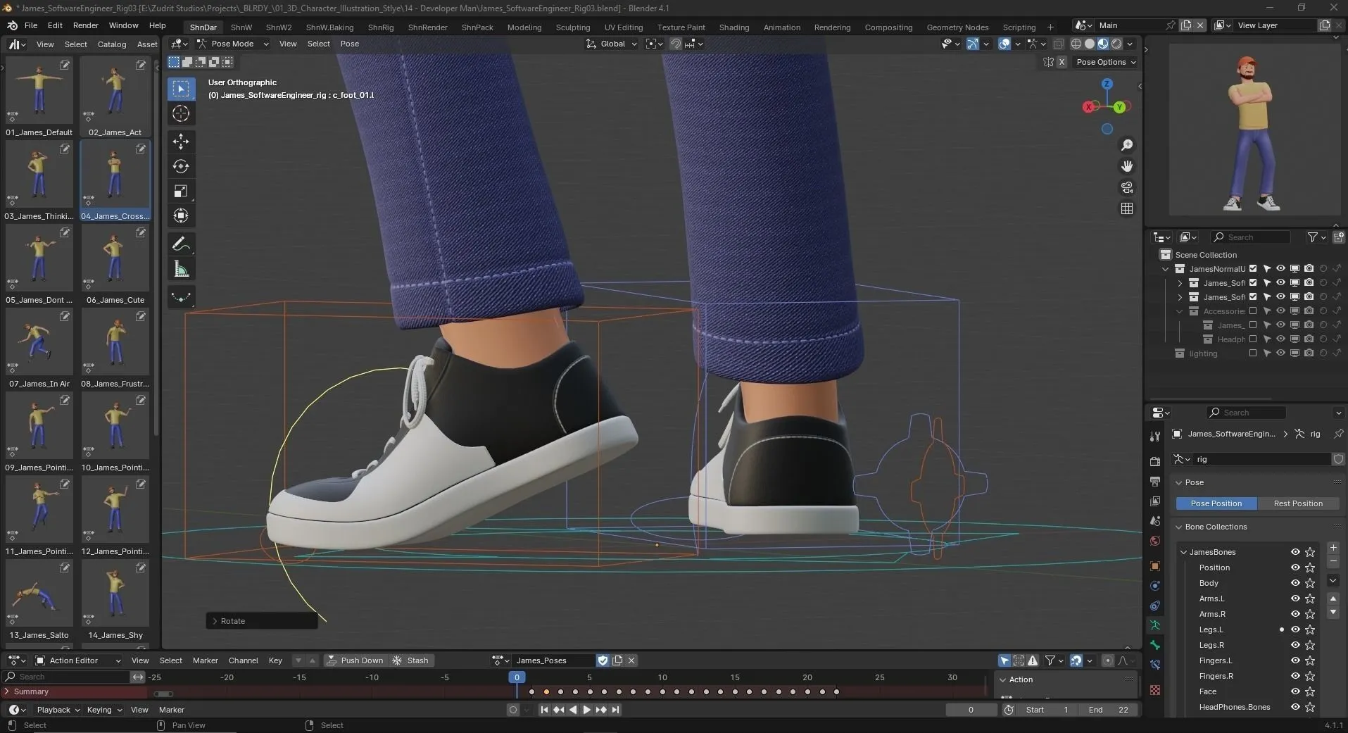 Cartoon Software Developer 3D animation showcase